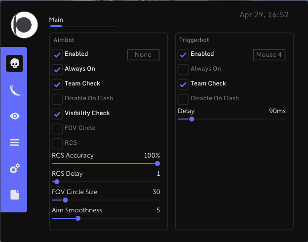 OVIX CS 2 Menu Interface