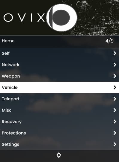 OVIX RDR 2 Menu Interface